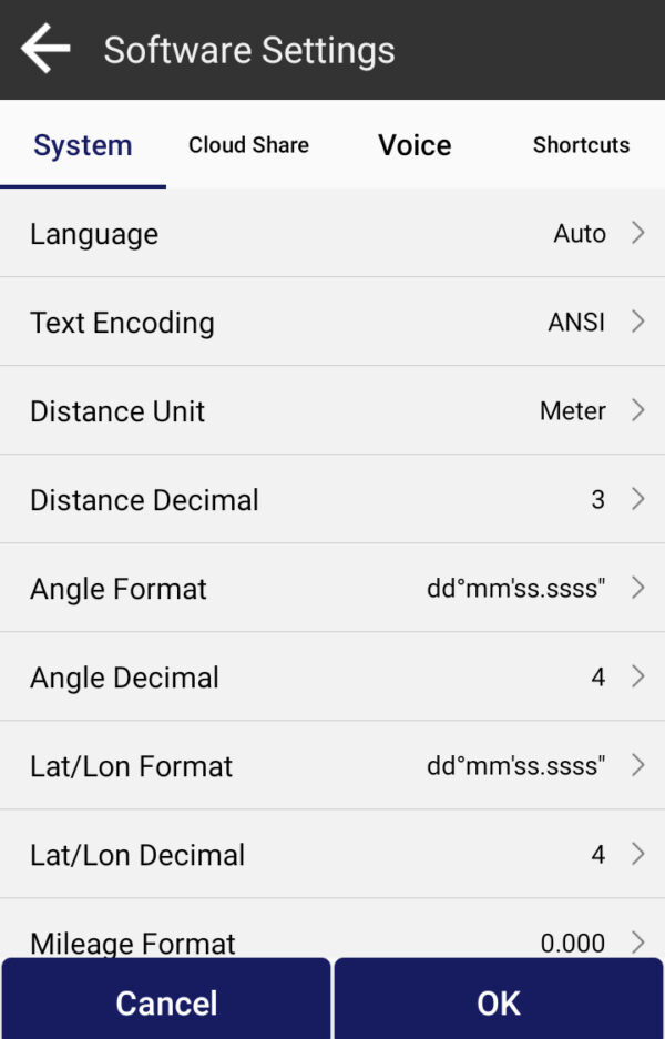 SurPro software settings